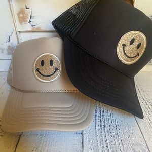 Smiley patch trucker hat NWT